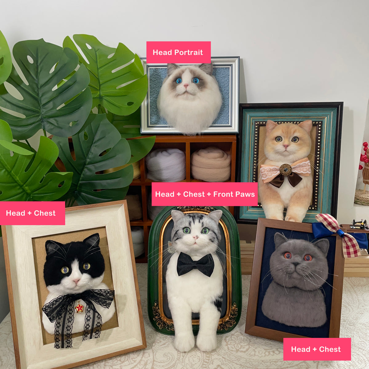 Custom 3D Pet Memorial Artwork | Handmade Wool Felt Dog Cat Portrait | Unique Keepsake Gift
