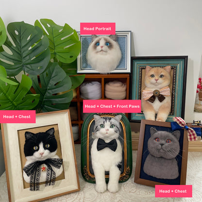 Custom 3D Pet Memorial Artwork | Handmade Wool Felt Dog Cat Portrait | Unique Keepsake Gift