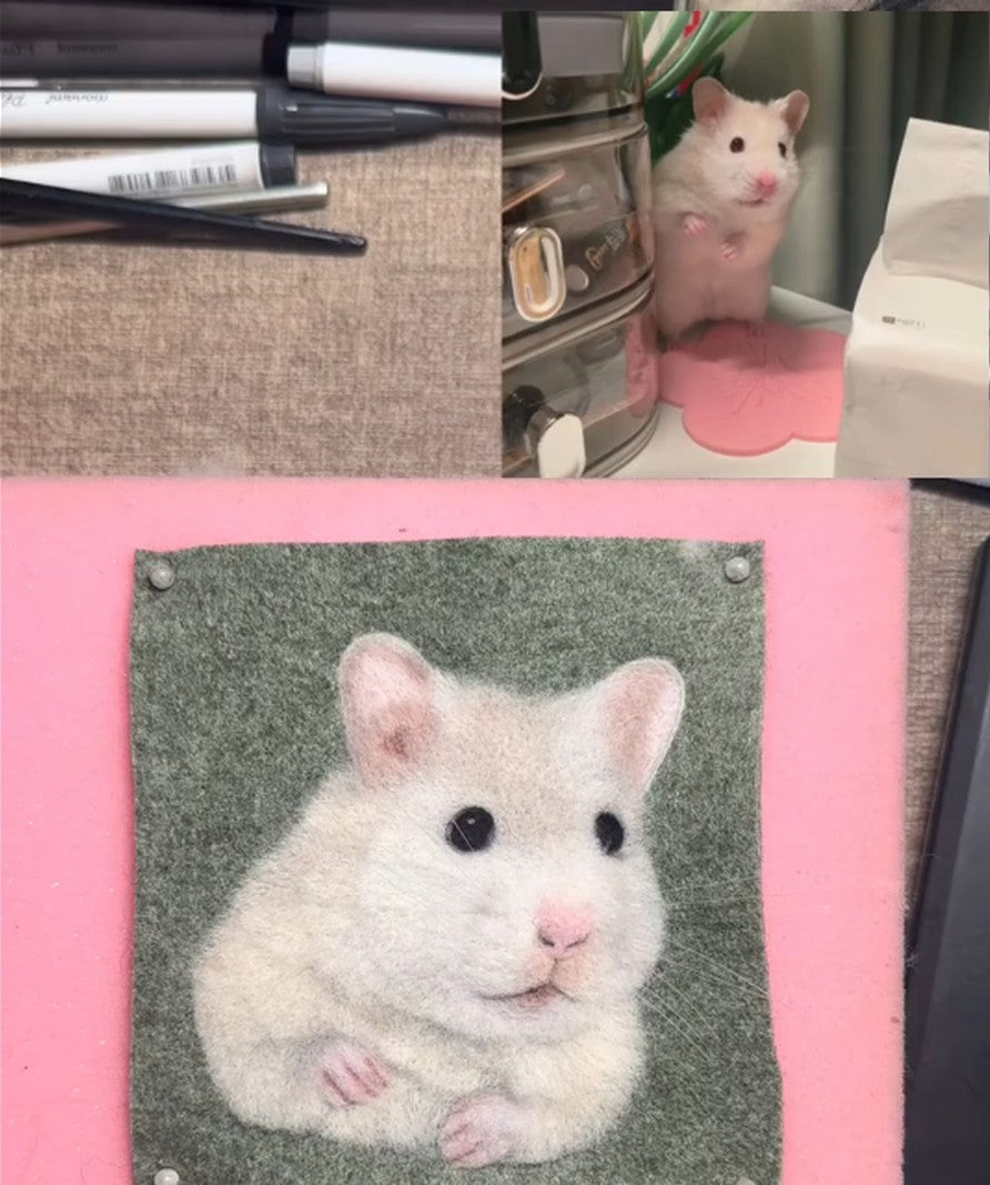 Custom Wool Felt Small Pet Charm | Needle Felted Hamster Keychain | Personalized Gift for Small Pet Lovers