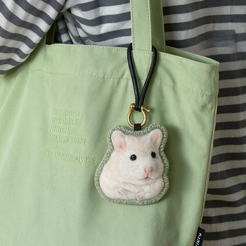 Custom Wool Felt Small Pet Charm | Needle Felted Hamster Keychain | Personalized Gift for Small Pet Lovers
