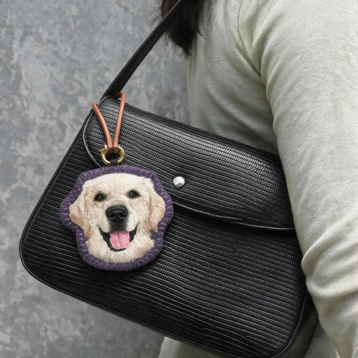Custom Dog Portrait Felt Keychain | Needle Felted Wool Pet Charm | Handmade Pet Memorial Gift