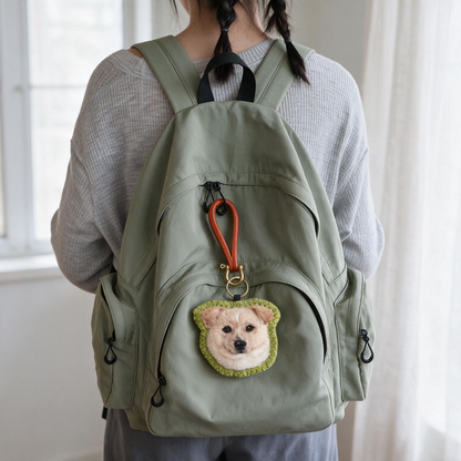 Custom Dog Portrait Keychain | Needle Felted Wool Pet Charm | Handmade Pet Memorial Gift