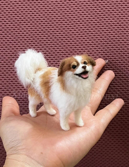 Custom Needle Felted Pet Sculpture | Miniature Wool Dog Cat Figurine | Handmade 3D Animal Keepsake
