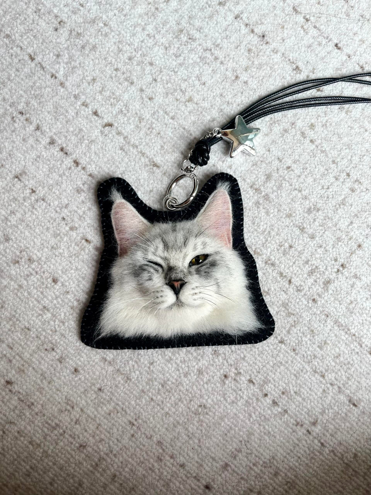 Personalized 3D Felted Cat Keychain | Handmade Wool Felt Pet Portrait | Custom Cat Lover Gift