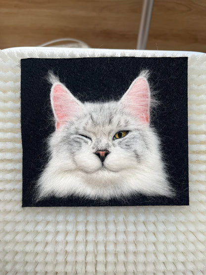 Personalized 3D Felted Cat Keychain | Handmade Wool Felt Pet Portrait | Custom Cat Lover Gift
