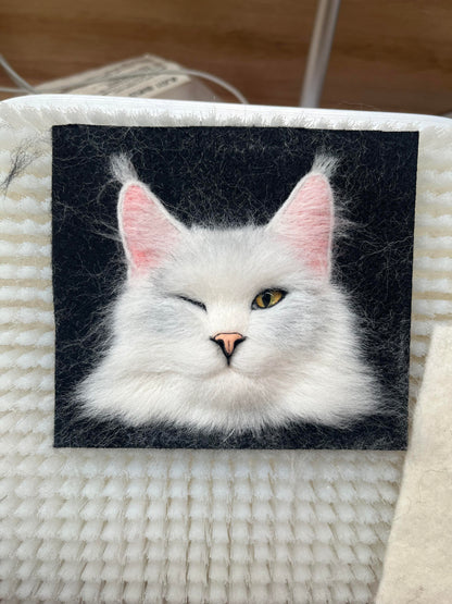 Personalized 3D Felted Cat Keychain | Handmade Wool Felt Pet Portrait | Custom Cat Lover Gift