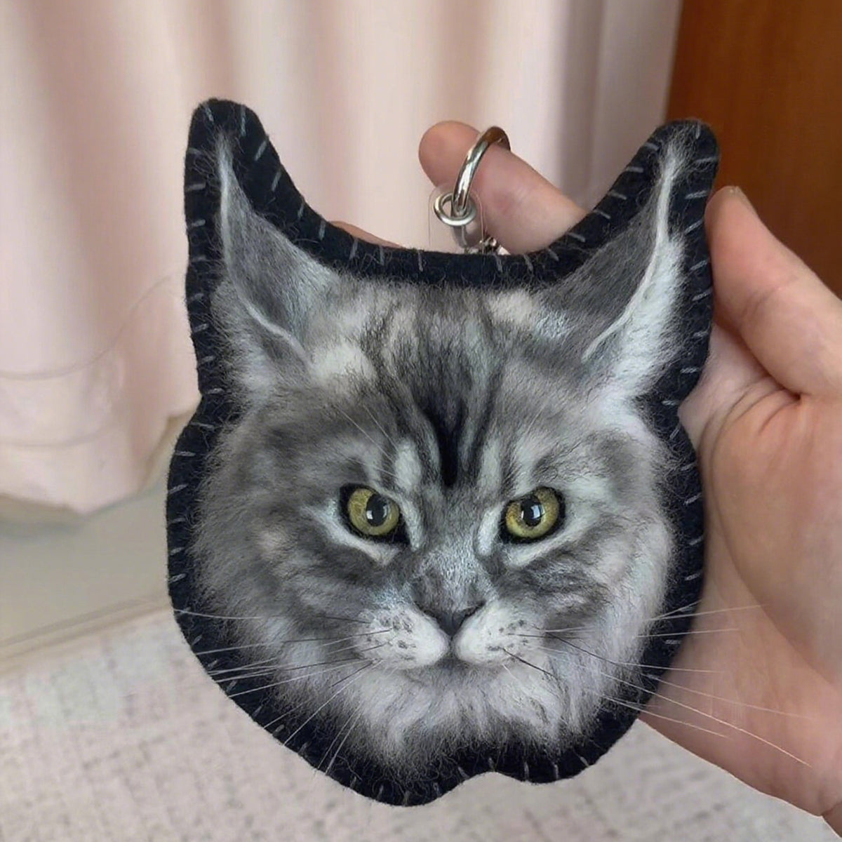 Personalized 3D Felted Pet Charm | Handmade Wool Felt Pet Portrait | Handmade Memorial Gift