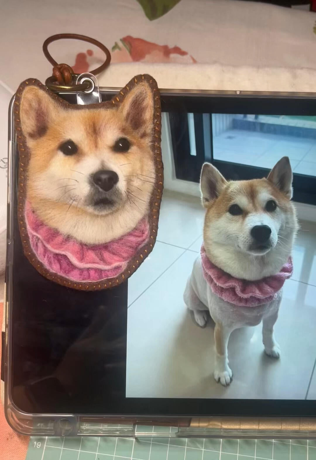 Personalized 3D Felted Dog Charm | Handmade Wool Felt Pet Portrait | Handmade Memorial Gift