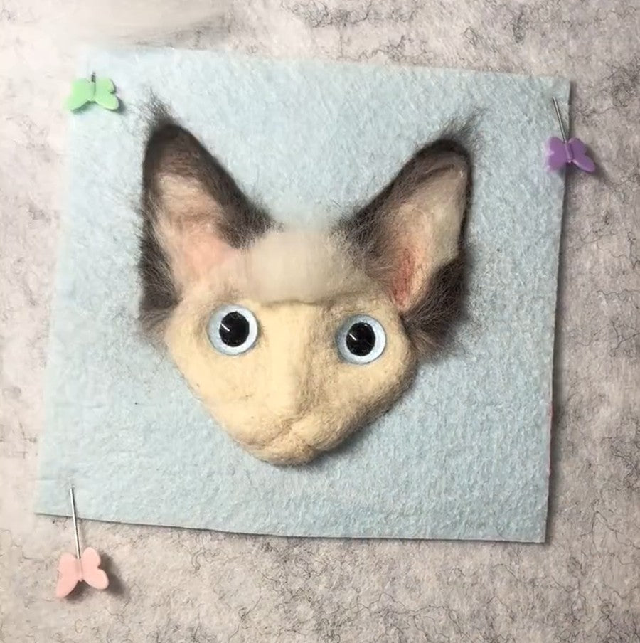 Custom 3D Cat Charm | Handmade Wool Felt Pet Portrait | Personalized Pet Keepsake Memorial Gift