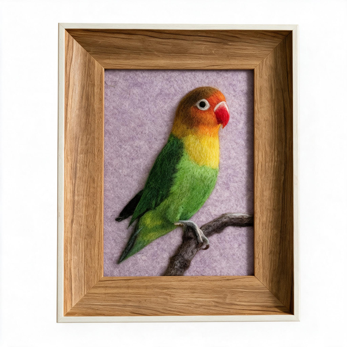 Custom Parrot Portrait Frame | Needle Felted Wool Pet Bird Artwork | Personalized Handmade Gift for Bird Lovers