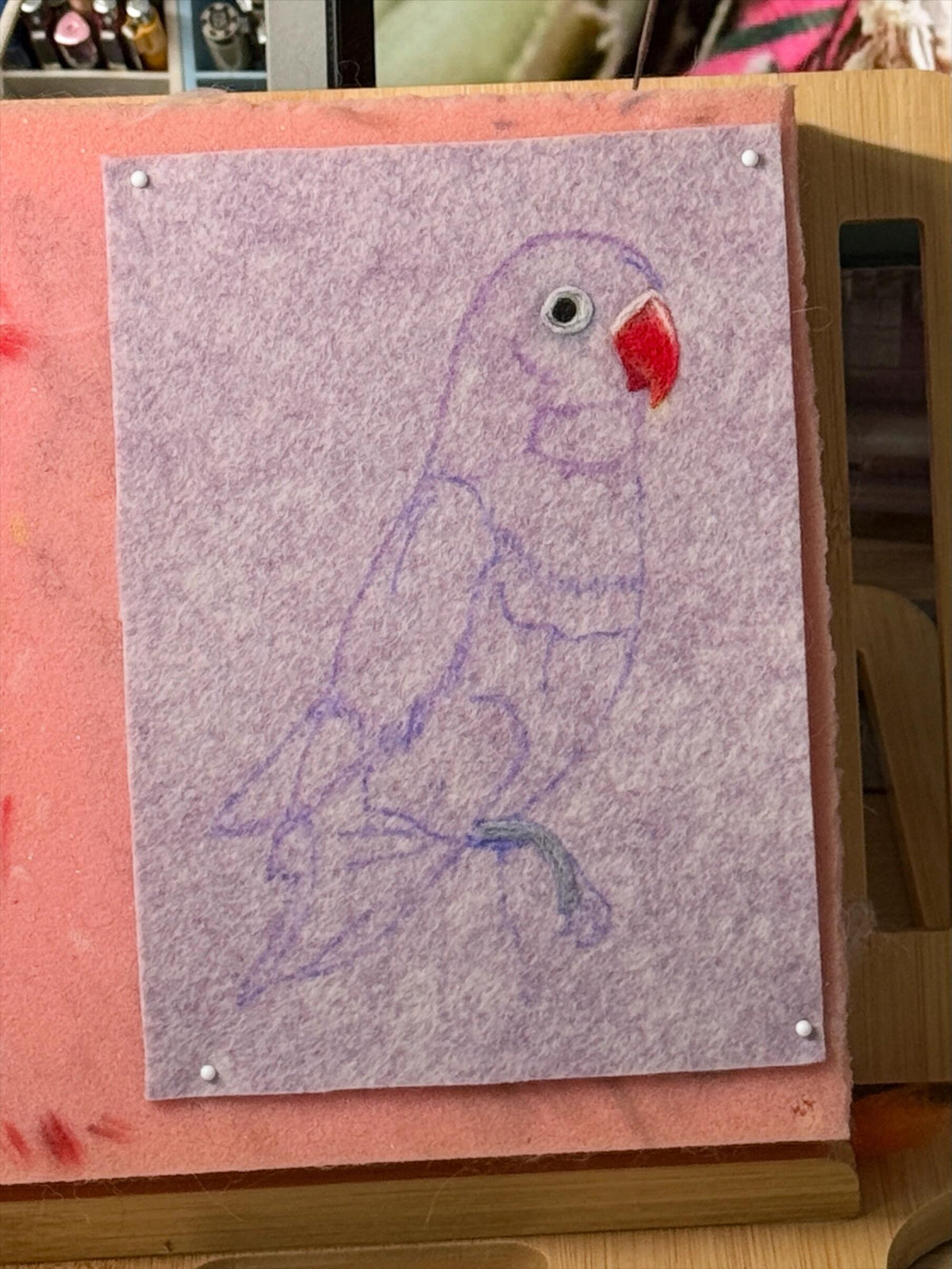 Custom Parrot Portrait Frame | Needle Felted Wool Pet Bird Artwork | Personalized Handmade Gift for Bird Lovers