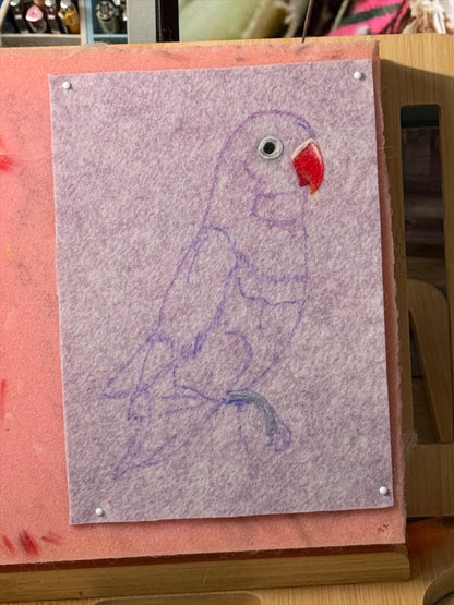 Custom Parrot Portrait Frame | Needle Felted Wool Pet Bird Artwork | Personalized Handmade Gift for Bird Lovers