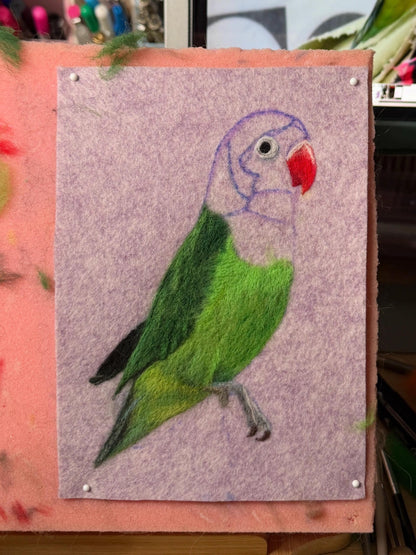 Custom Parrot Portrait Frame | Needle Felted Wool Pet Bird Artwork | Personalized Handmade Gift for Bird Lovers