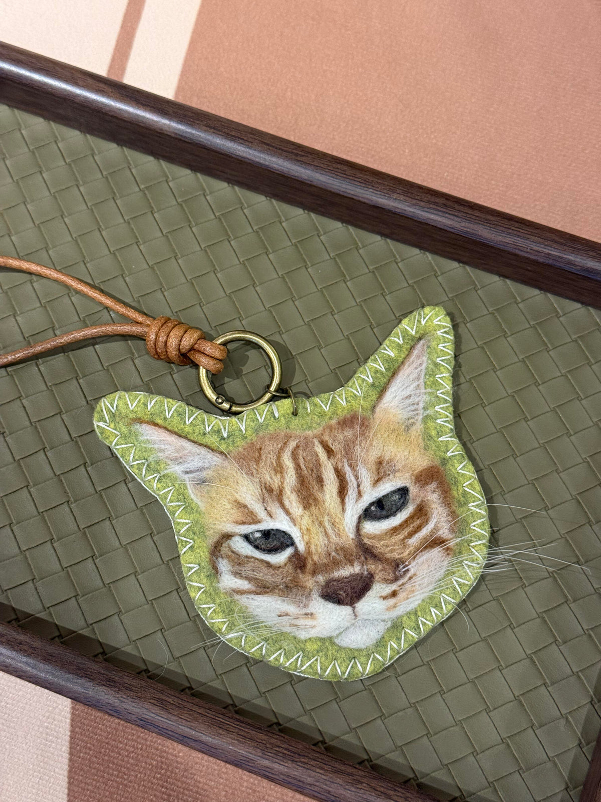 Custom Pet Portrait Felt Keychain | Needle Felted Wool Dog Cat Charm | Personalized Pet Keepsake Gift