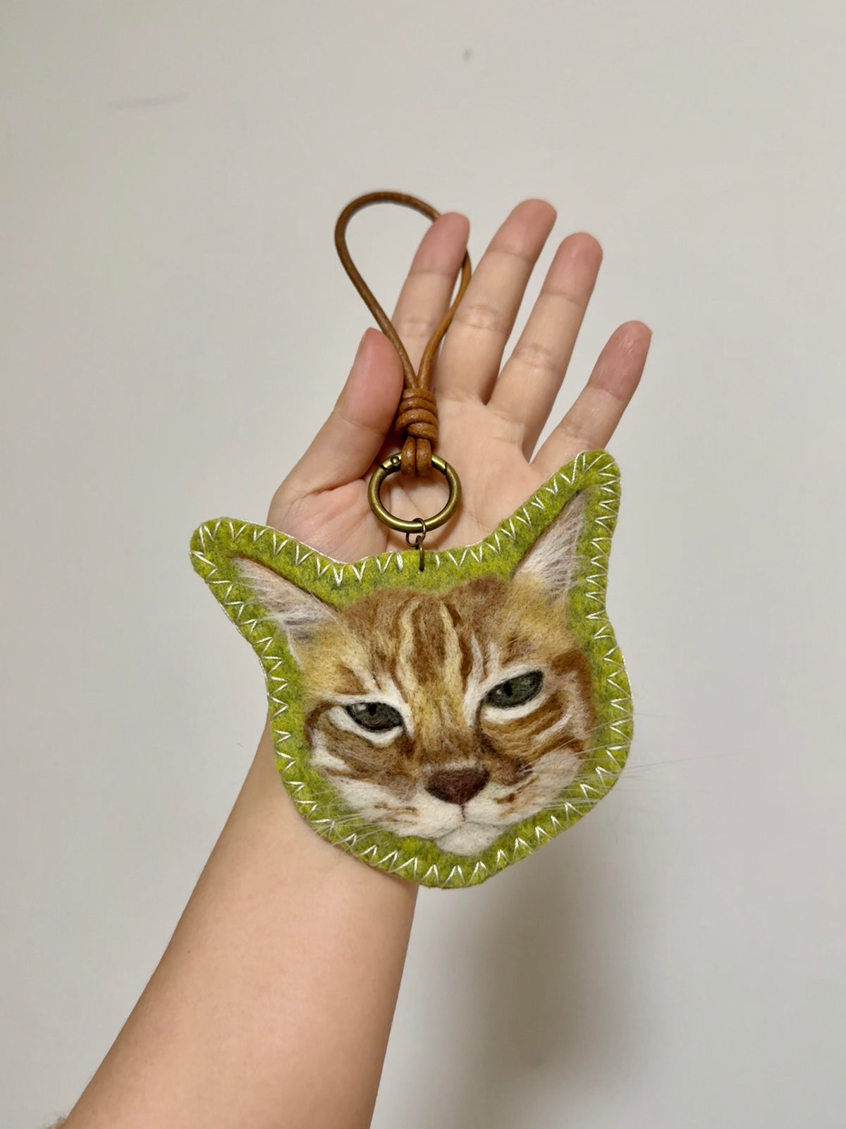Custom Pet Portrait Felt Keychain | Needle Felted Wool Dog Cat Charm | Personalized Pet Keepsake Gift