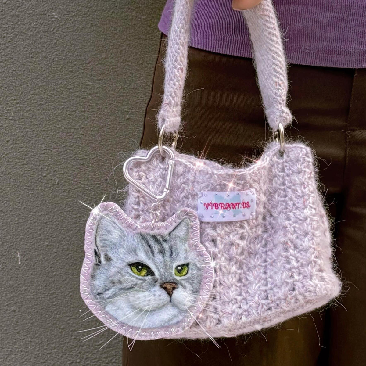 Custom Cat Portrait Felt Keychain | Needle Felted Wool Pet Charm | Handmade Pet Memorial Gift