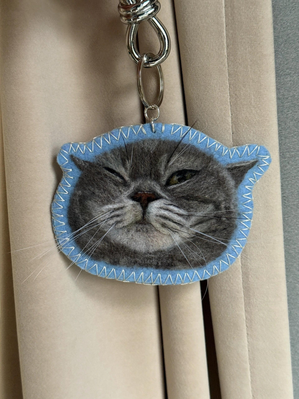 Custom Pet Bag Charm & Keychain | Handmade Wool Felt Pet Portrait | Personalized Gift