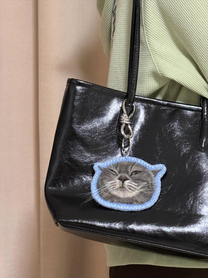 Custom Pet Bag Charm & Keychain | Handmade Wool Felt Pet Portrait | Personalized Gift