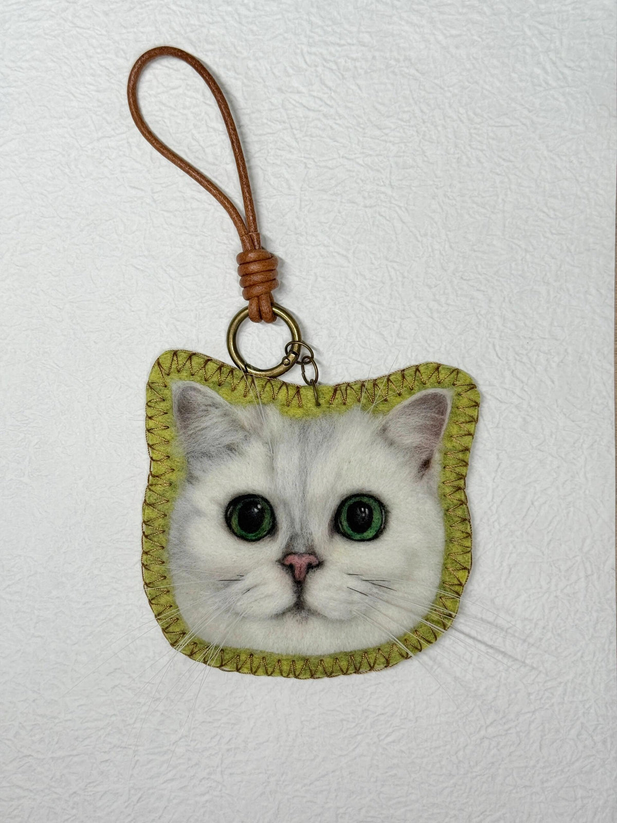 Custom Cat Bag Charm & Keychain | Handmade Wool Felt Pet Portrait | Personalized Gift