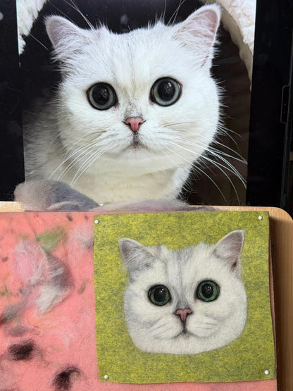 Custom Cat Bag Charm & Keychain | Handmade Wool Felt Pet Portrait | Personalized Gift
