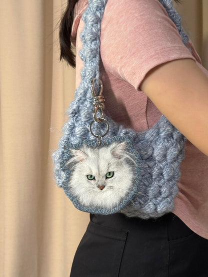 Custom Pet Bag Charm & Keychain | Handmade Wool Felt Pet Portrait | Handmade Personalized Pet Keepsake