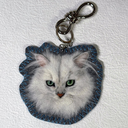 Custom Pet Bag Charm & Keychain | Handmade Wool Felt Pet Portrait | Handmade Personalized Pet Keepsake