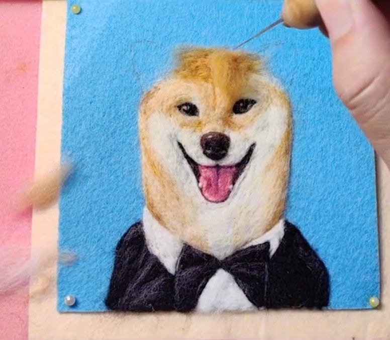 Pet Portrait Frame | Needle Felted Wool Pet Art | Handmade Fiber Art Dog Cat Keepsake Gift