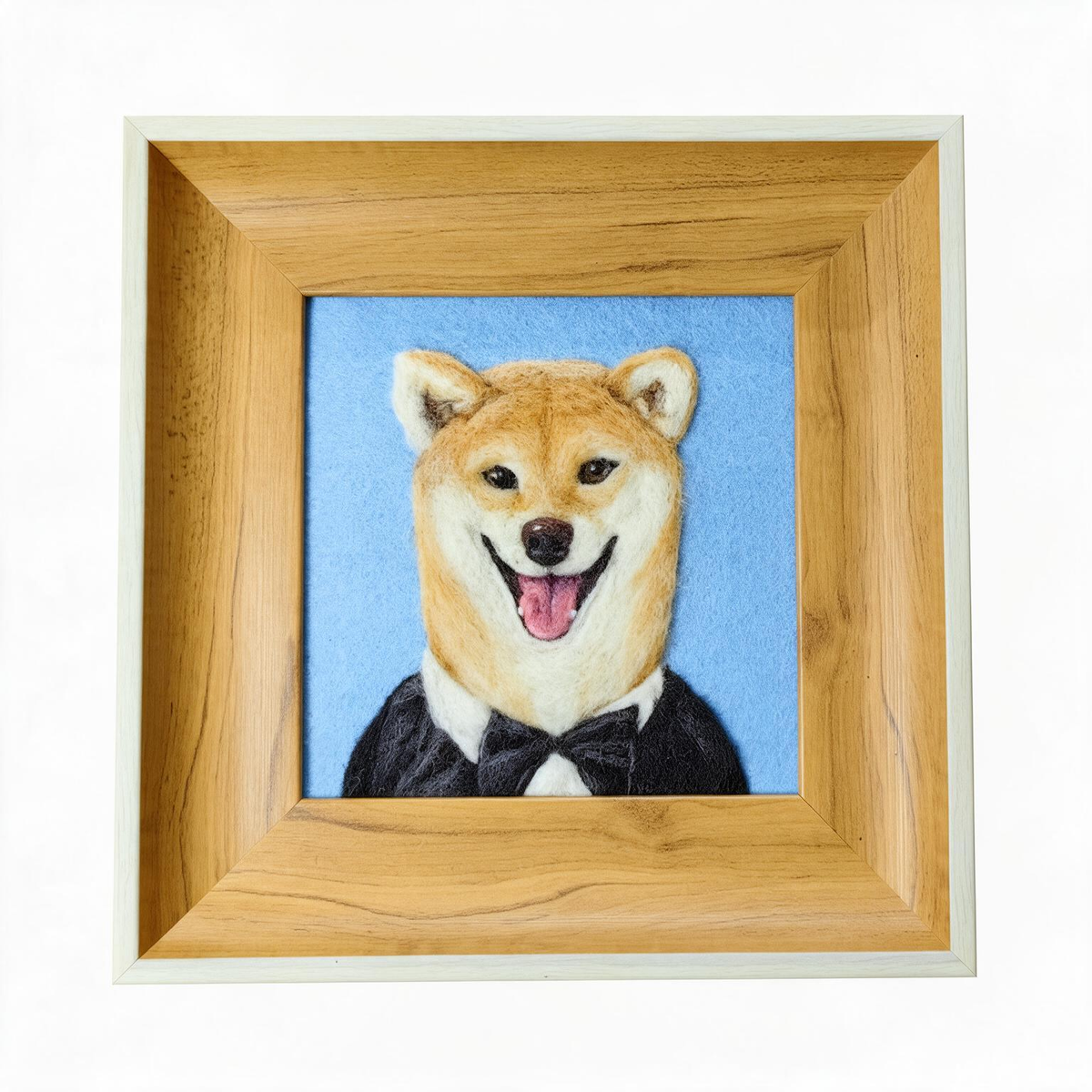 Pet Portrait Frame | Needle Felted Wool Pet Art | Handmade Fiber Art Dog Cat Keepsake Gift