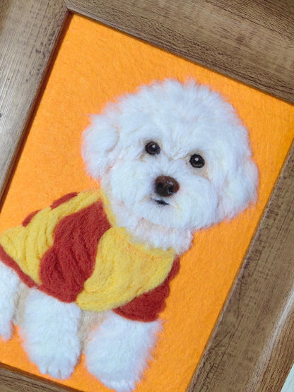 Personalized Pet Memorial Gift | Handmade Wool Felt Dog Cat Portrait | Needle Felted Pet Keepsake Gift