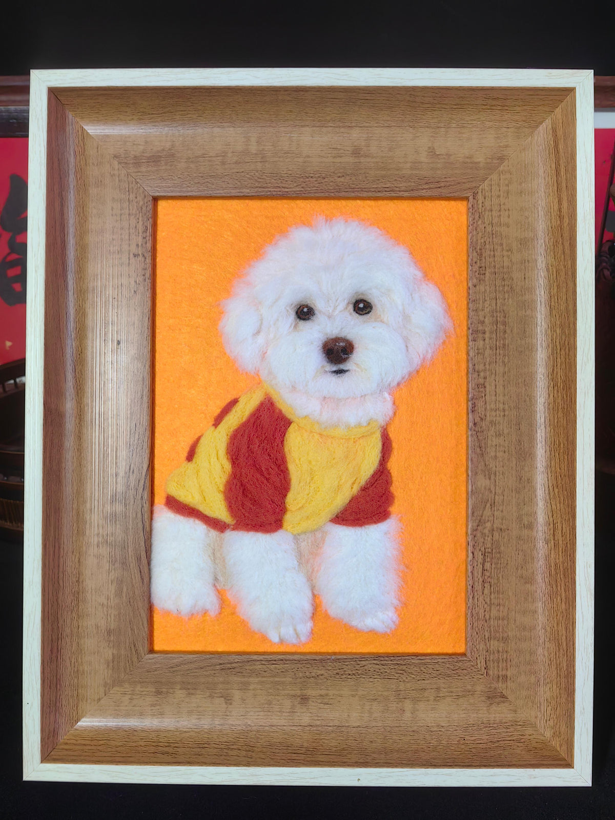 Personalized Pet Memorial Gift | Handmade Wool Felt Dog Cat Portrait | Needle Felted Pet Keepsake Gift