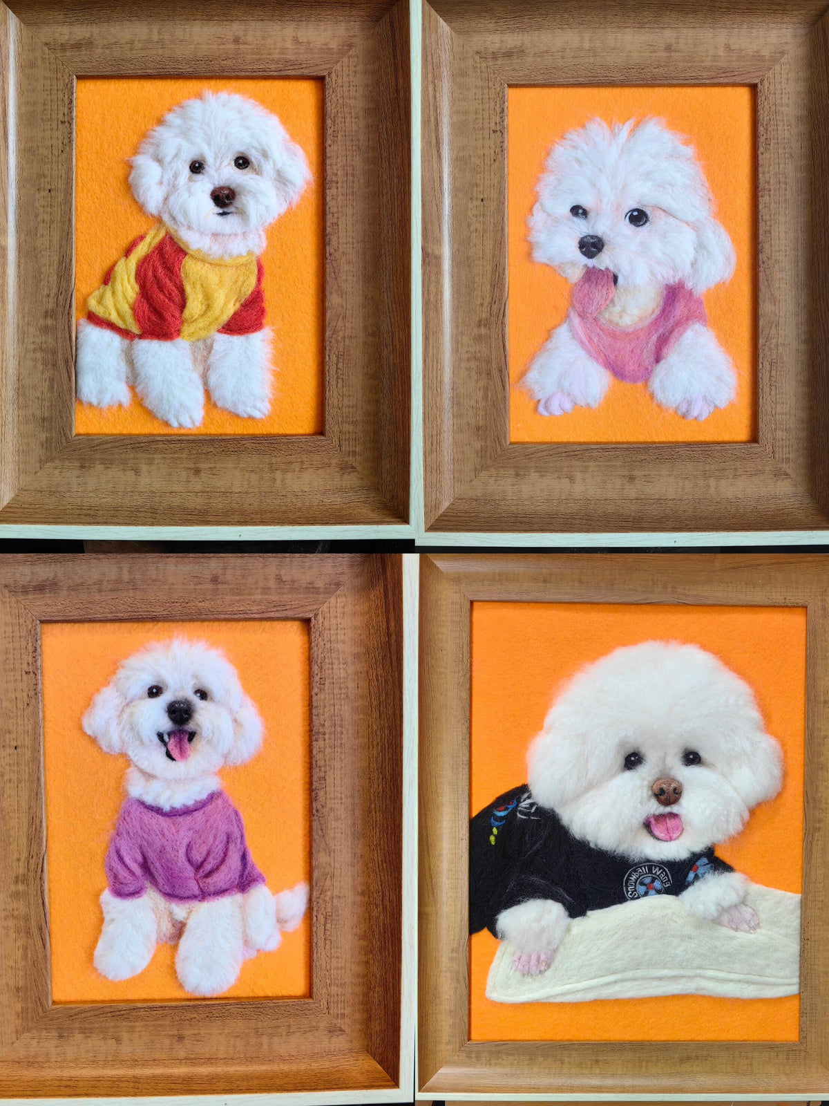 Personalized Pet Memorial Gift | Handmade Wool Felt Dog Cat Portrait | Needle Felted Pet Keepsake Gift