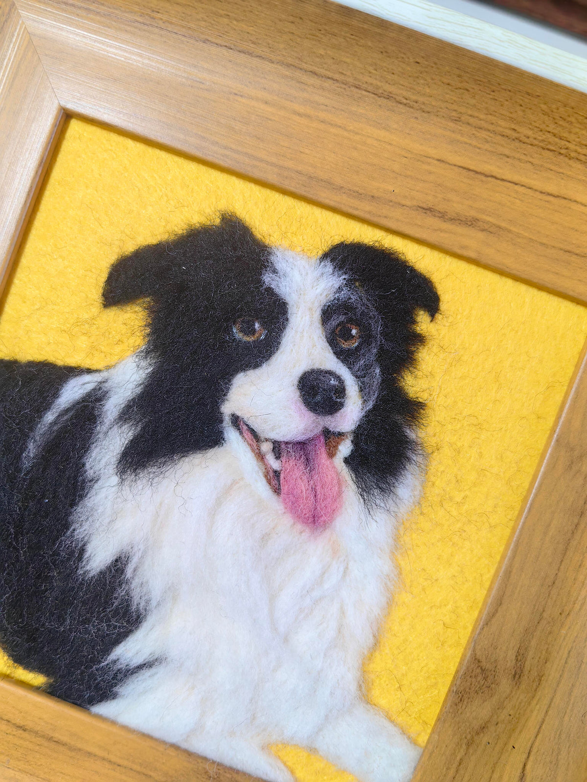 Needle Felted Wool Pet Portrait | Handmade Fiber Art Dog Cat Wall Decor | Custom Textile Pet Art Gift