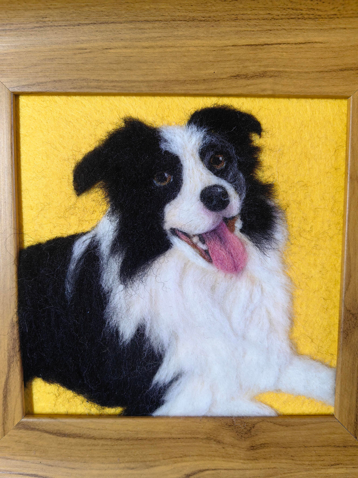 Needle Felted Wool Pet Portrait | Handmade Fiber Art Dog Cat Wall Decor | Custom Textile Pet Art Gift