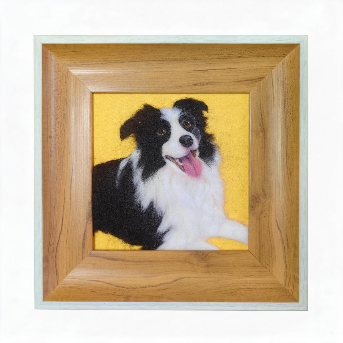 Needle Felted Wool Pet Portrait | Handmade Fiber Art Dog Cat Wall Decor | Custom Textile Pet Art Gift