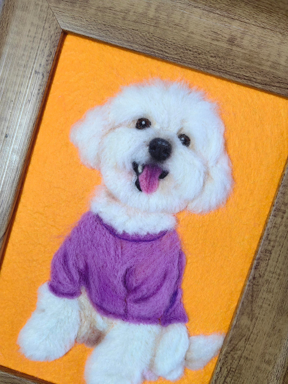 Dog Cat Memorial Gift | Custom Handmade Felt Pet Portrait | Wool Art Keepsake for Pet Lovers