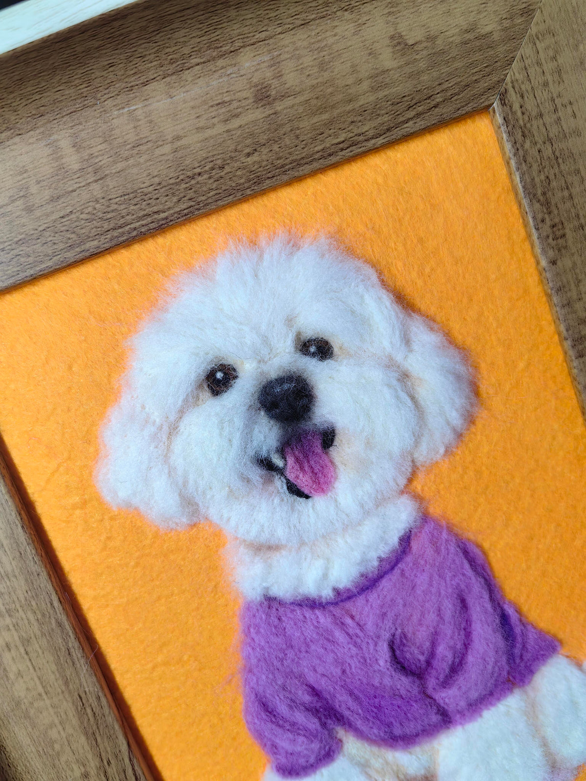 Dog Cat Memorial Gift | Custom Handmade Felt Pet Portrait | Wool Art Keepsake for Pet Lovers