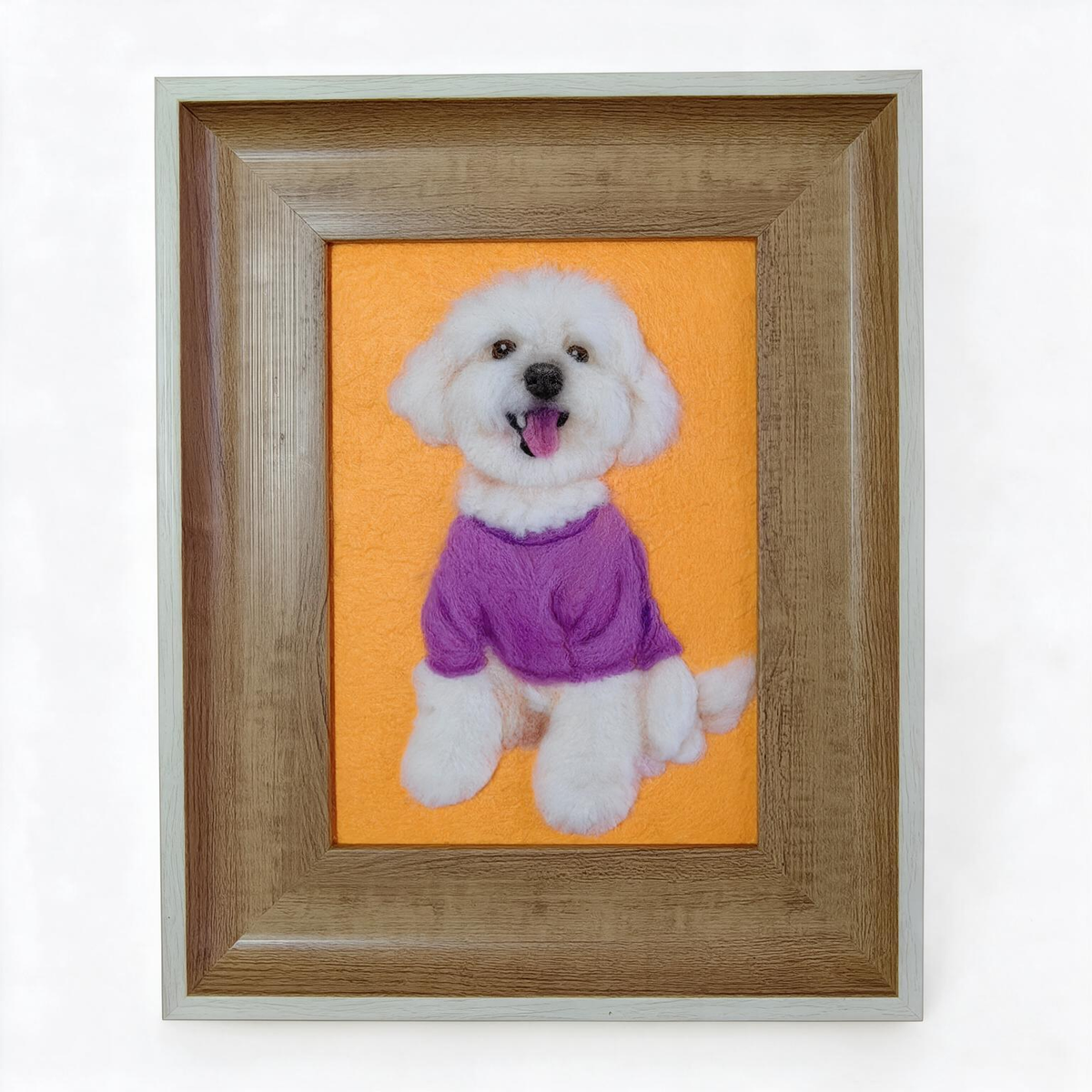 Dog Cat Memorial Gift | Custom Handmade Felt Pet Portrait | Wool Art Keepsake for Pet Lovers