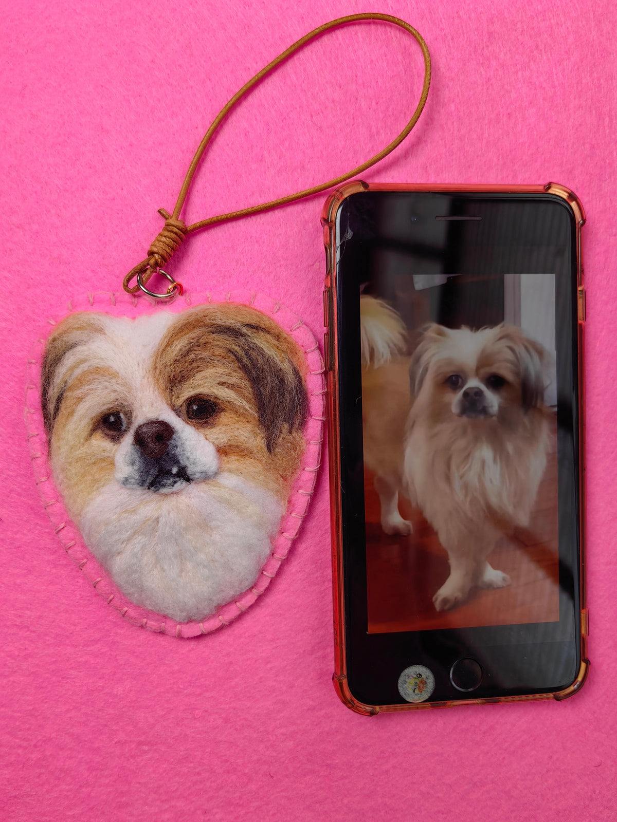 Custom 3D Dog Charm | Handmade Wool Felt Pet Portrait | Personalized Pet Memorial Gift Christmas Gift（副本）