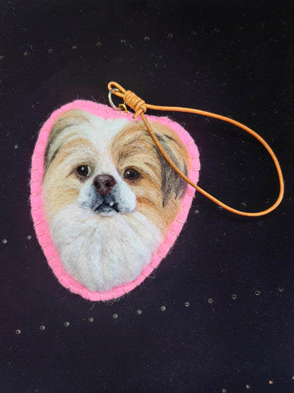 Custom 3D Dog Charm | Handmade Wool Felt Pet Portrait | Personalized Pet Memorial Gift Christmas Gift（副本）