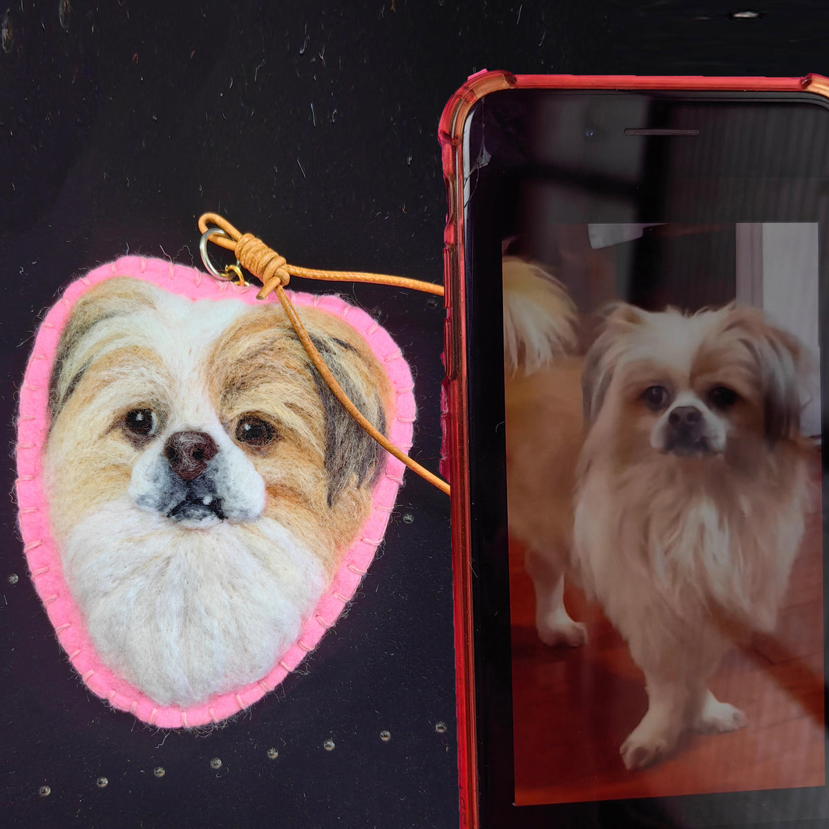 Custom 3D Dog Charm | Handmade Wool Felt Pet Portrait | Personalized Pet Memorial Gift Christmas Gift（副本）