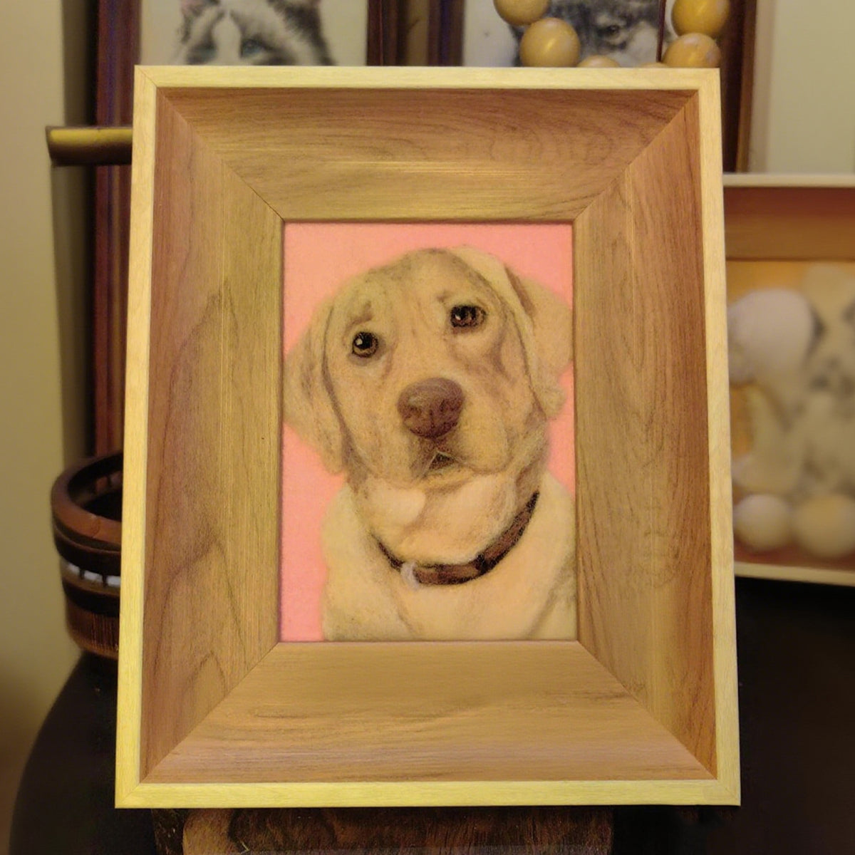 Custom Pet Portrait from Your Photo | Handmade Needle Felted Wool Art | Personalized Dog Cat Keepsake Gift