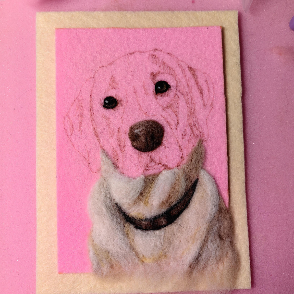 Custom Pet Portrait from Your Photo | Handmade Needle Felted Wool Art | Personalized Dog Cat Keepsake Gift