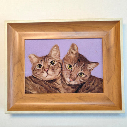 Custom Cat Portrait Frame | Handmade Needle Felted Wool Cat Art | Personalized Dog Cat Memory Gift