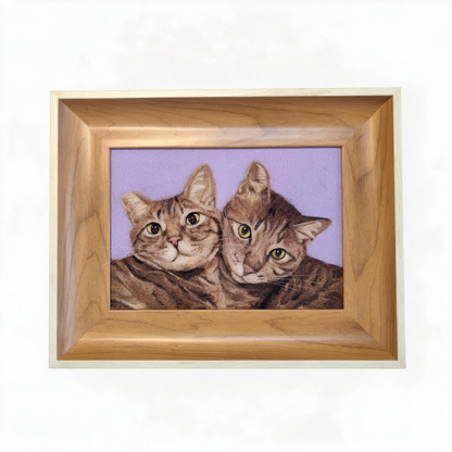 Custom Cat Portrait Frame | Handmade Needle Felted Wool Cat Art | Personalized Dog Cat Memory Gift