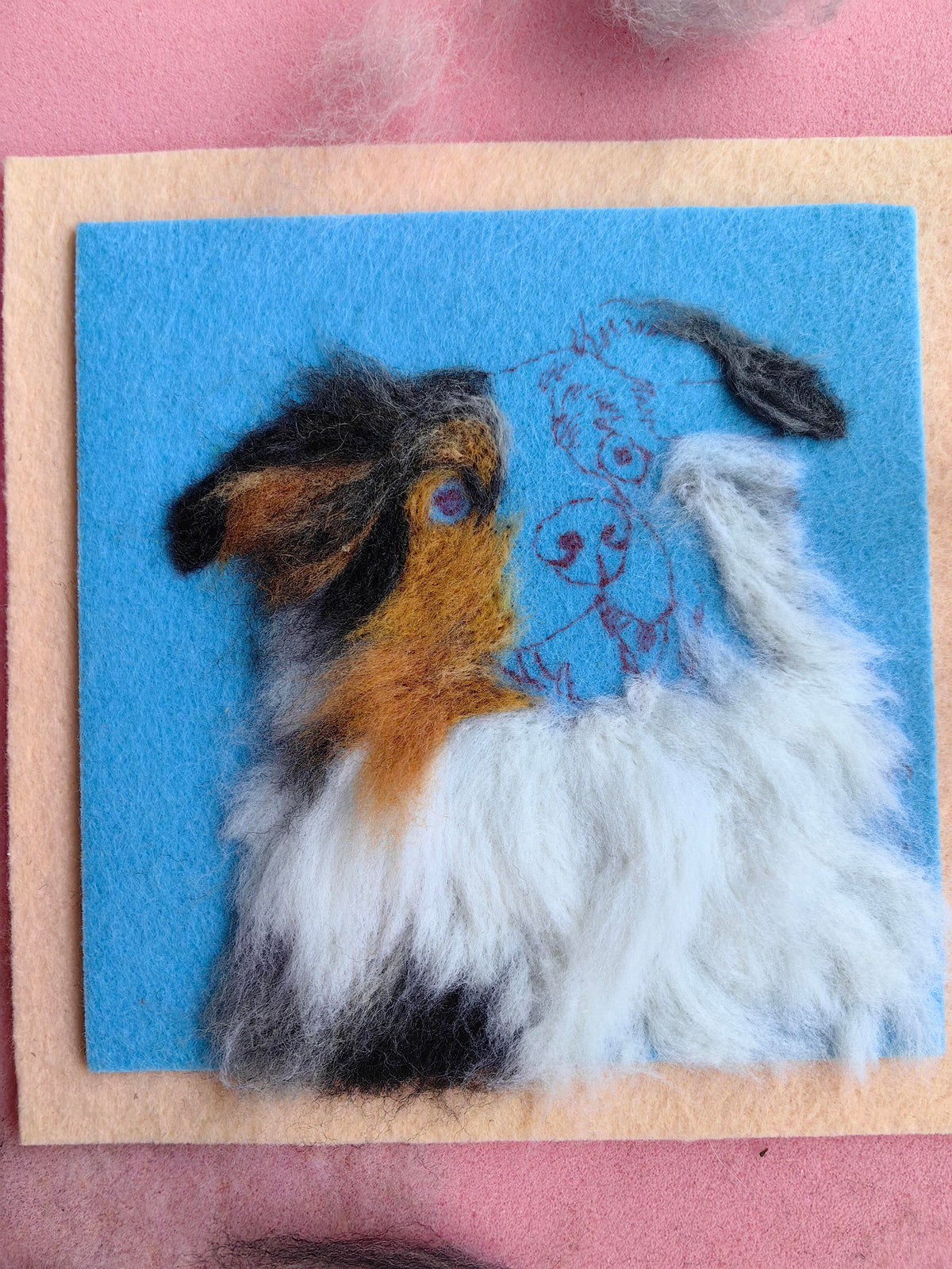Custom Pet Portrait Frame | Needle Felted Wool Dog Cat Artwork | Personalized Handmade Pet Keepsake Gift