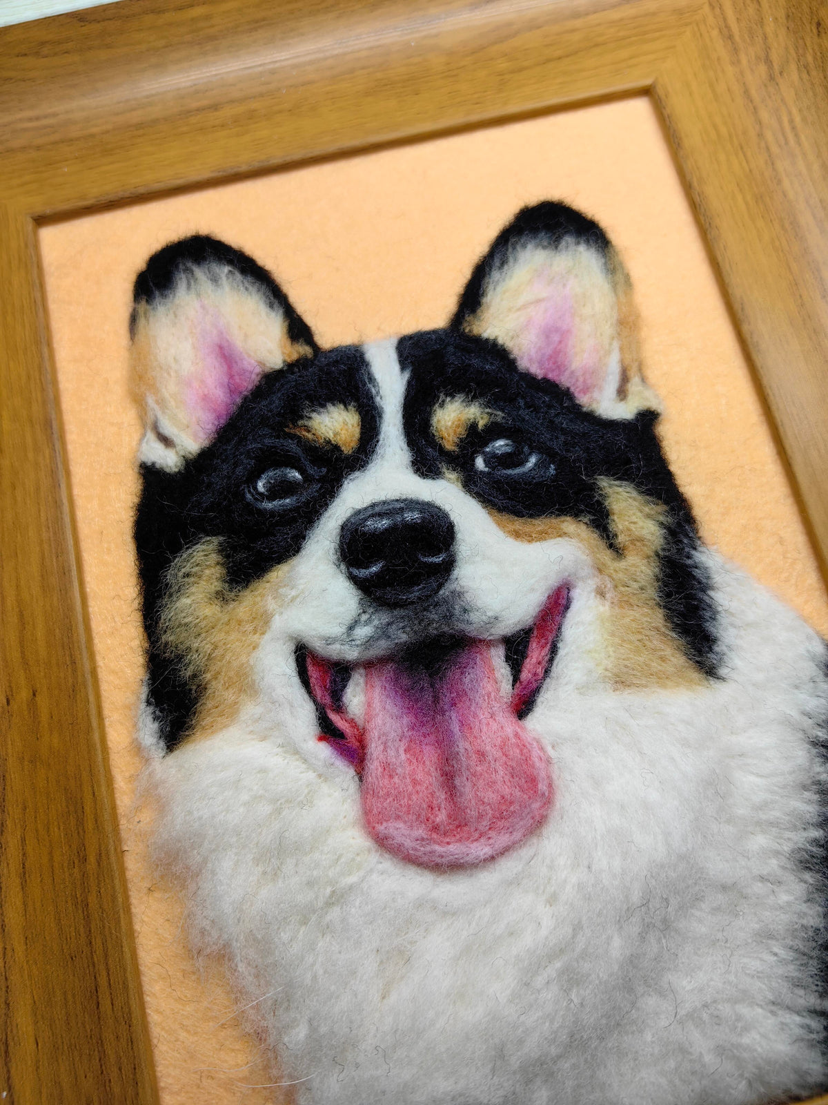 Handmade Wool Felt Pet Portrait | Custom Needle Felted Dog Cat Artwork | Unique Fiber Art Wall Decor