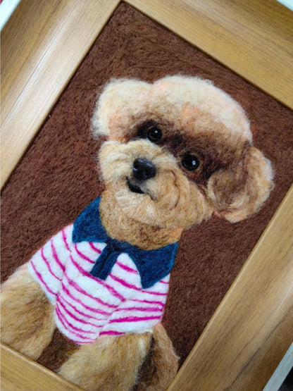 Custom Pet Memorial Portrait | Wool Felt Dog Cat Frame | Handmade Keepsake Gift for Pet Lovers