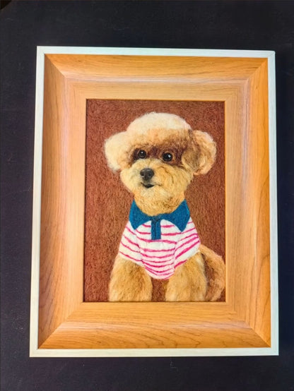 Custom Pet Memorial Portrait | Wool Felt Dog Cat Frame | Handmade Keepsake Gift for Pet Lovers