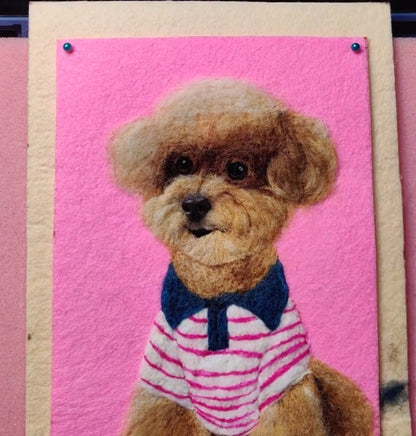 Custom Pet Memorial Portrait | Wool Felt Dog Cat Frame | Handmade Keepsake Gift for Pet Lovers