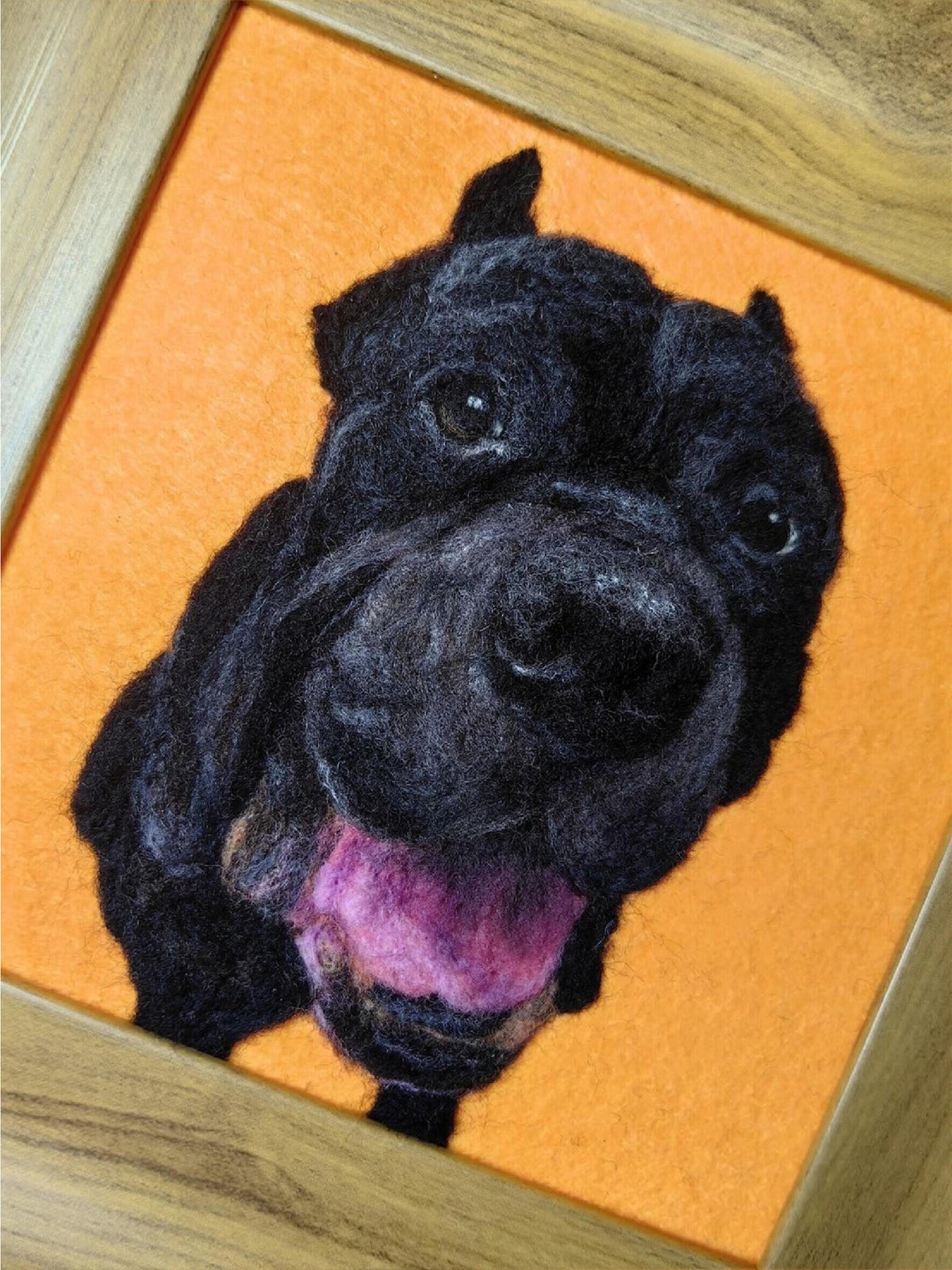 Custom Needle Felted Pet Portrait Artwork | Handmade Wool Fiber Art | Personalized Dog Cat Memory Gift